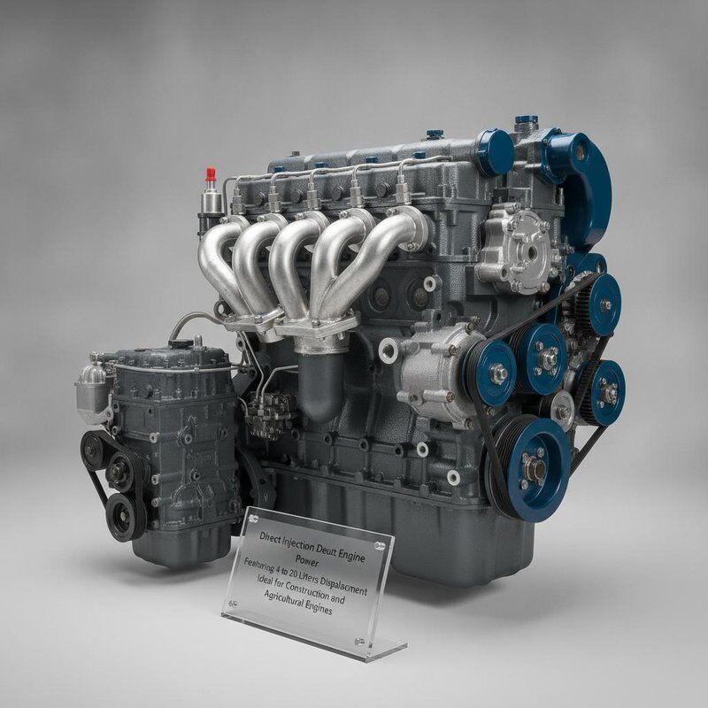 Puissance du moteur Deutz à injection directe d'une cylindrée de 4 à 20 litres, idéale pour les moteurs de construction et agricoles.